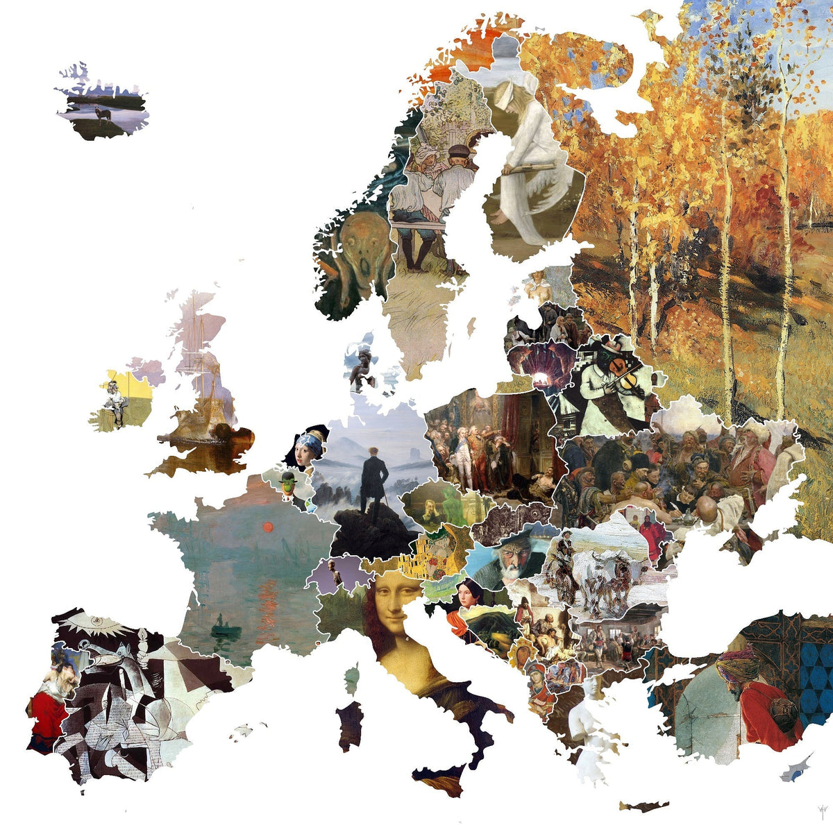 Umjetnička mapa Evrope. Znate li koji umjetnik predstavlja Slovačku?