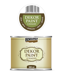 Dekorativna boja kreda Chalki Pentart 500 ml - razne nijanse – olive