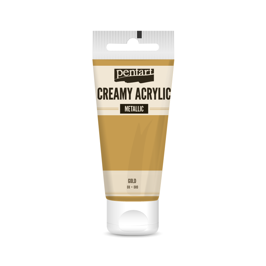 creamy acrylic metallic 60 ml – zlatna