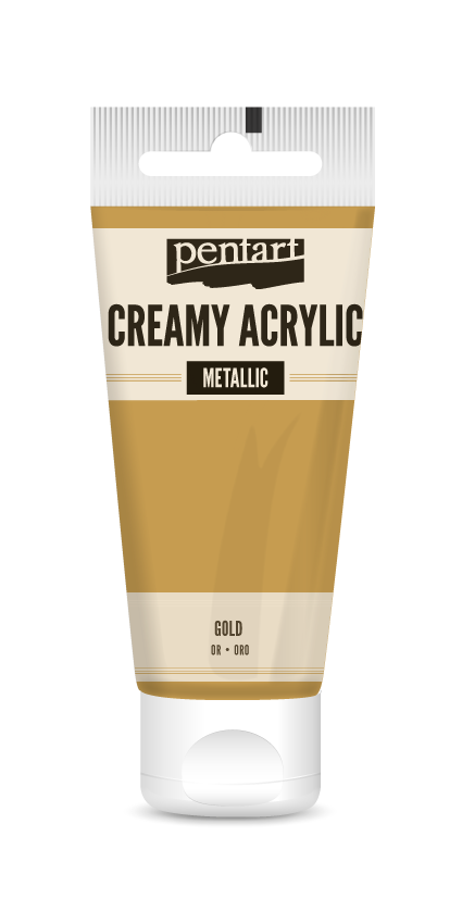 creamy acrylic metallic 60 ml – zlatna
