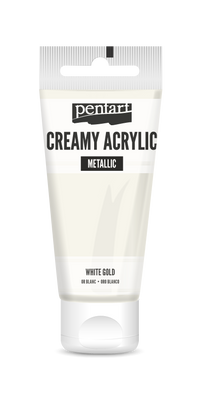 creamy acrylic metallic 60 ml – bijelo zlato