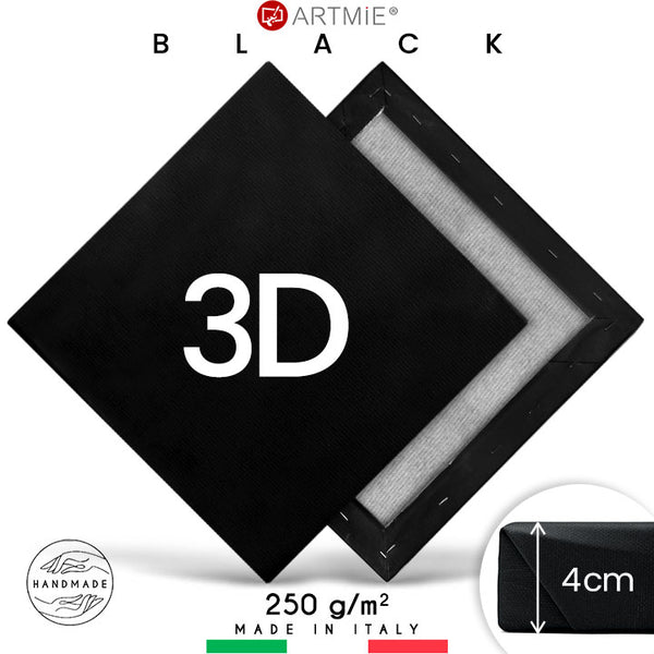 3D Crno slikarsko platno na okviru PROFI - odaberite dimenziju — slika 1