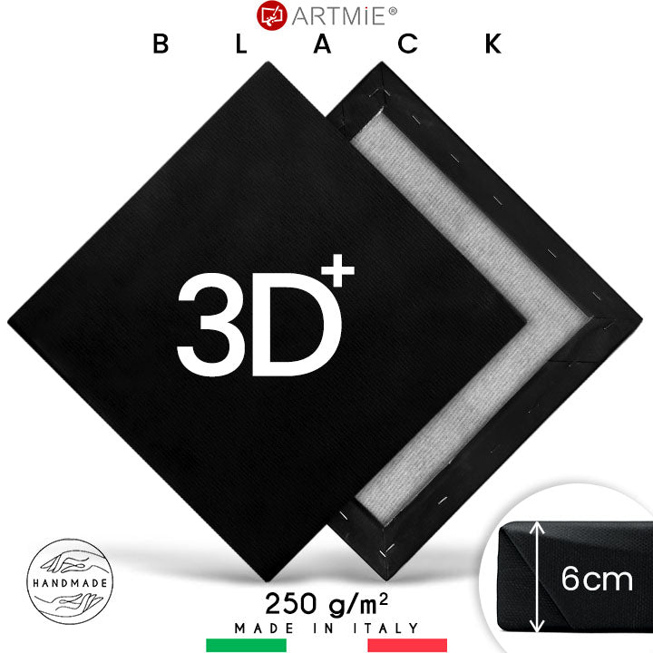 3D  Crno slikarsko platno na okviru PROFI - više dimenzija — slika 1