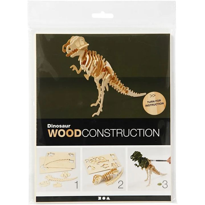 3D drveni model dinosaura — slika 2