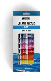 Creamy acrylic paint matte set colors 16 ml tuba – 10 x /