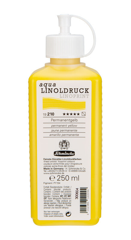 Boja za linorez Schmincke aqua-LINOPRINT 250 ml – 210 Permanentna žuta