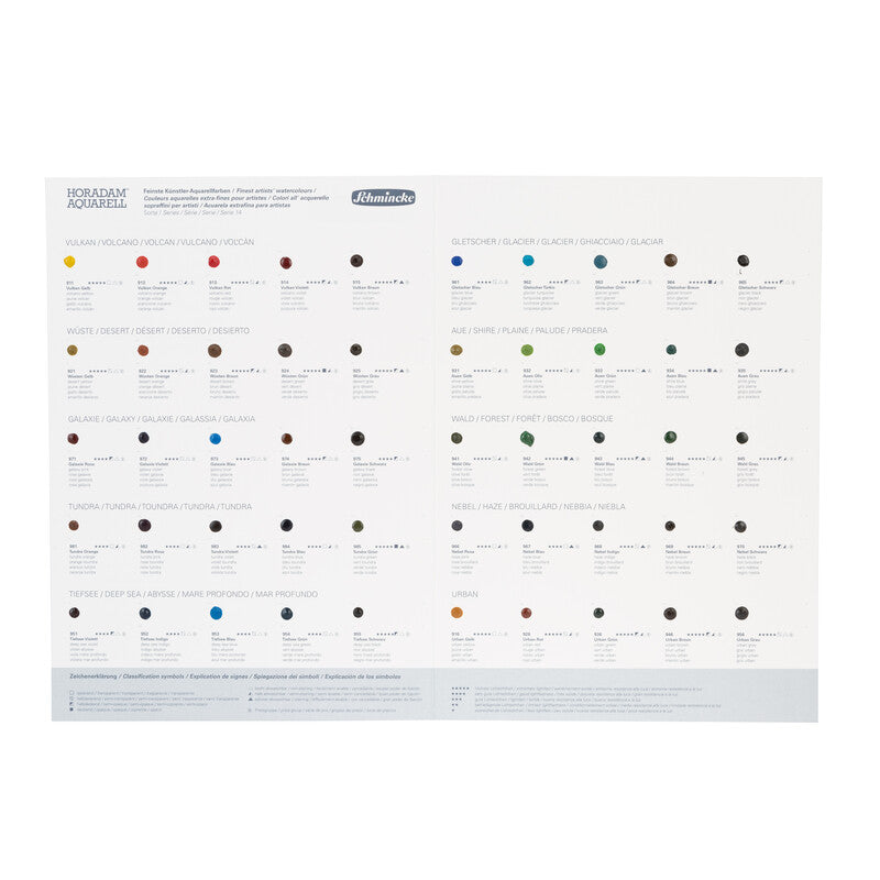Tačkasti tester Schmincke HORADAM Aquarell Dot Card Super Granulation - 50 boja