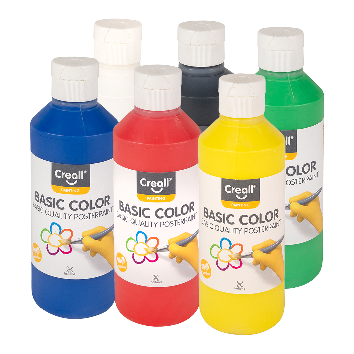 Temperne boje Creall – set 6 × 250 ml, miks boja