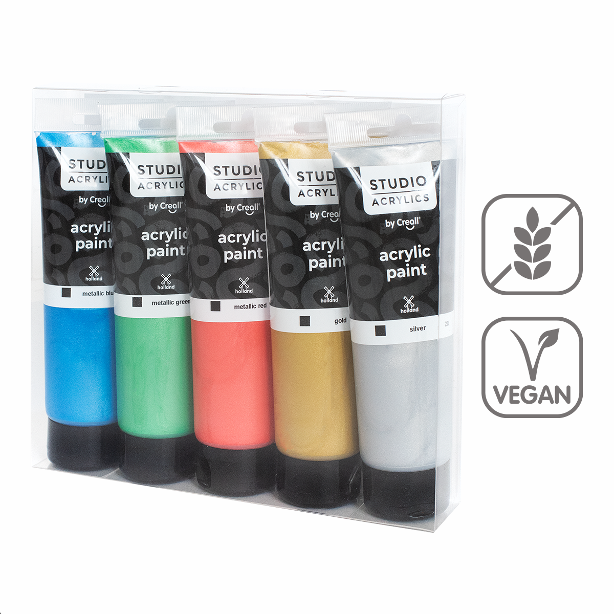 Creall set akrilnih boja Studio acrylics, 5 120 ml, miks – metalik ×