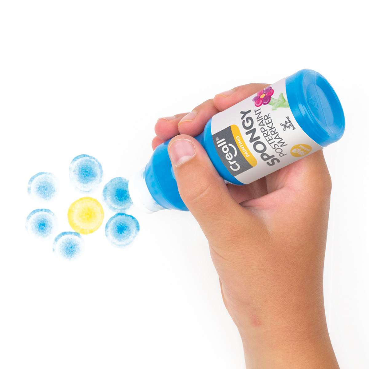Set tempera boja sa spužvicom Creall Spongy – 6 × 70 ml