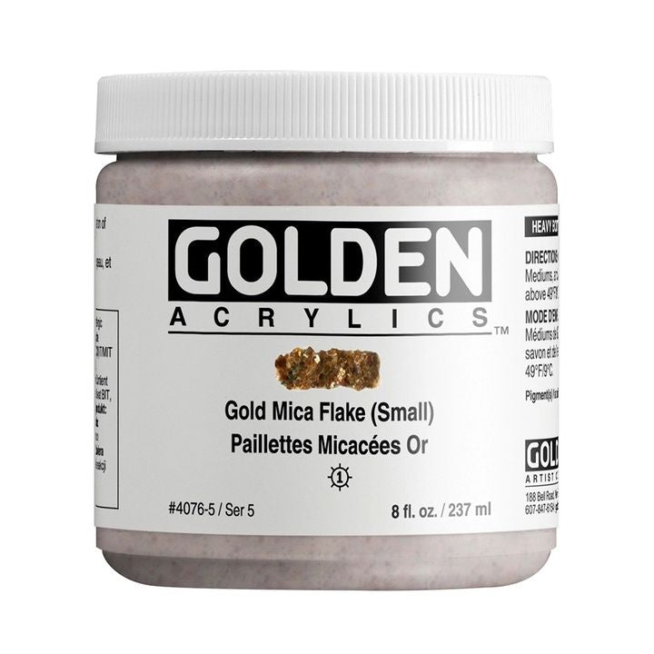Akrilna boja GOLDEN Heavy Body Mica Flake 118 ml – 4076 zlatna zrnata