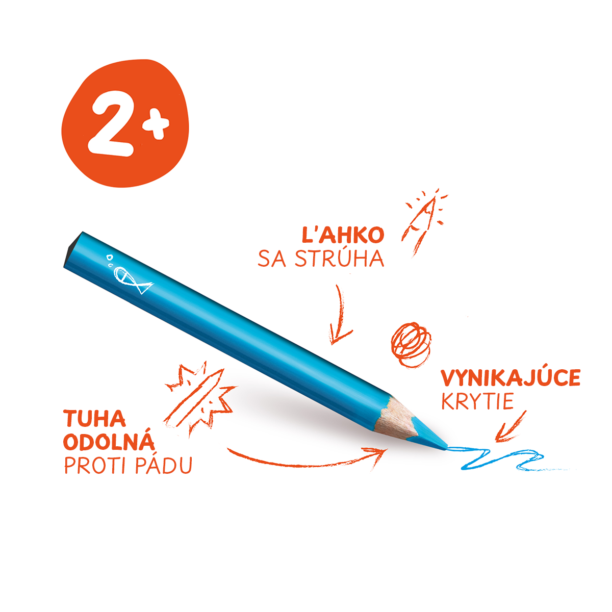 Trouglaste drvene bojice Carioca Baby 2+, 10 kom