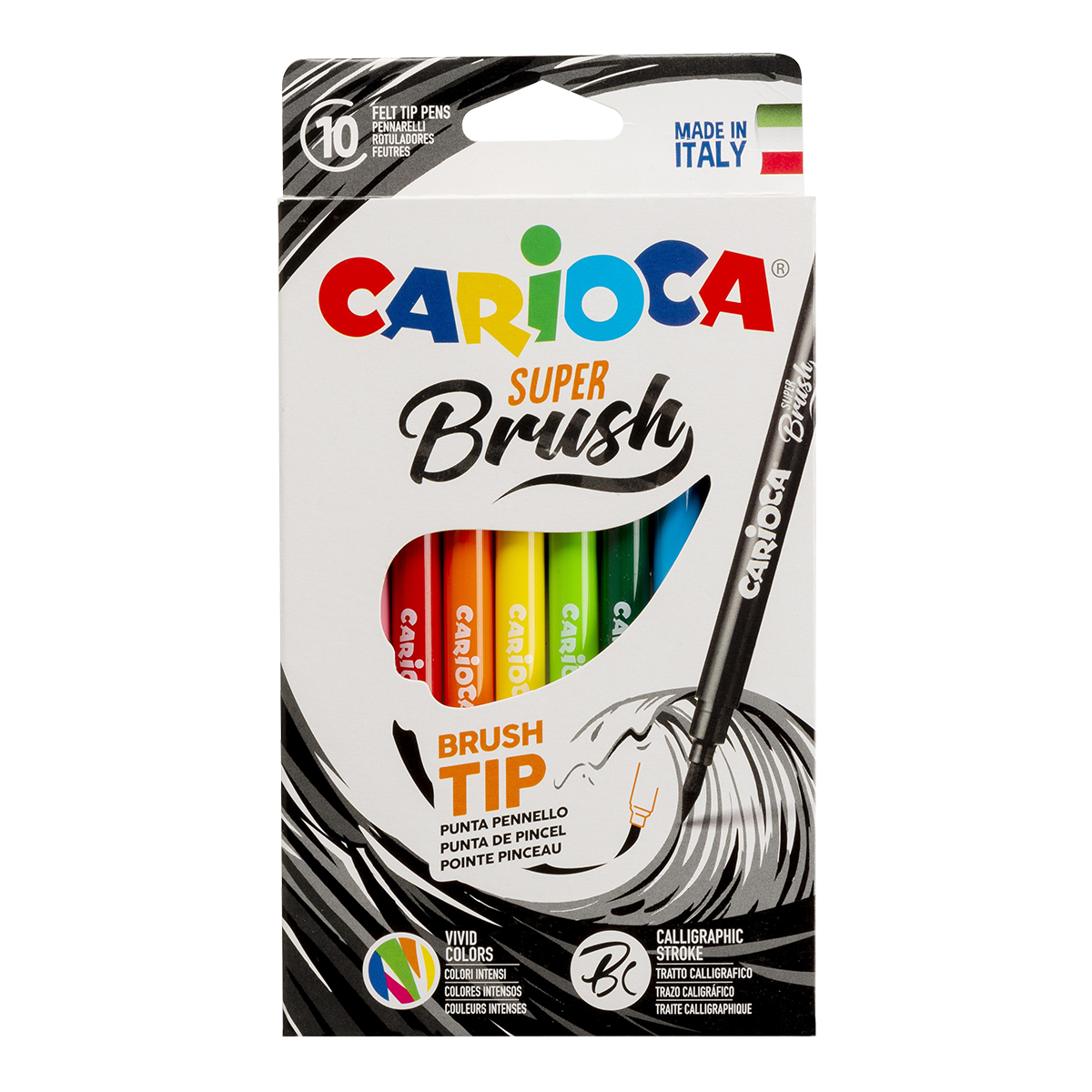 Carioca Brush flomasteri s vrhom u obliku kista, 10 kom, mix boja