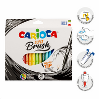 Carioca Brush flomasteri s vrhom u obliku kista, 20 kom, miks boja
