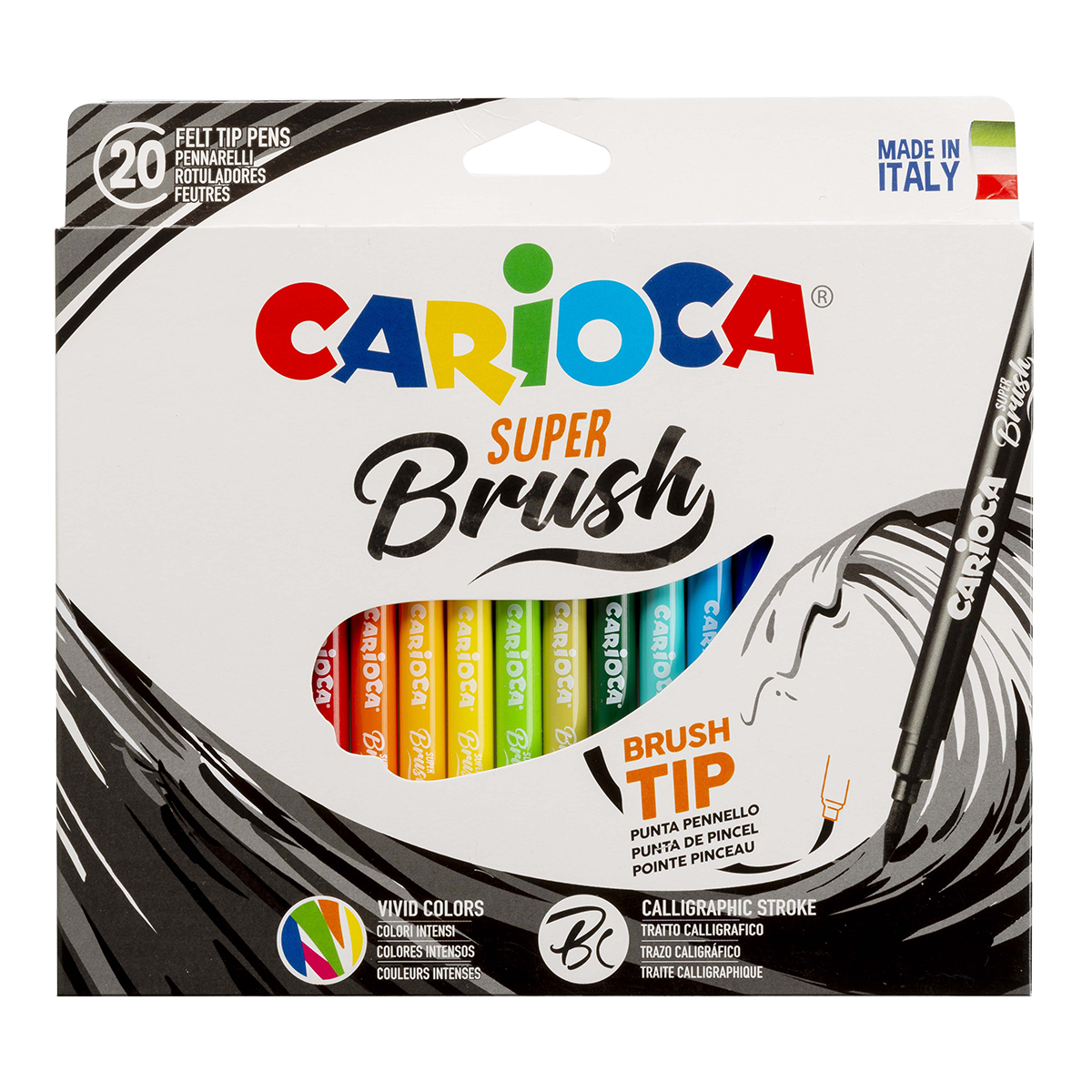 Carioca Brush flomasteri s vrhom u obliku kista, 20 kom, miks boja