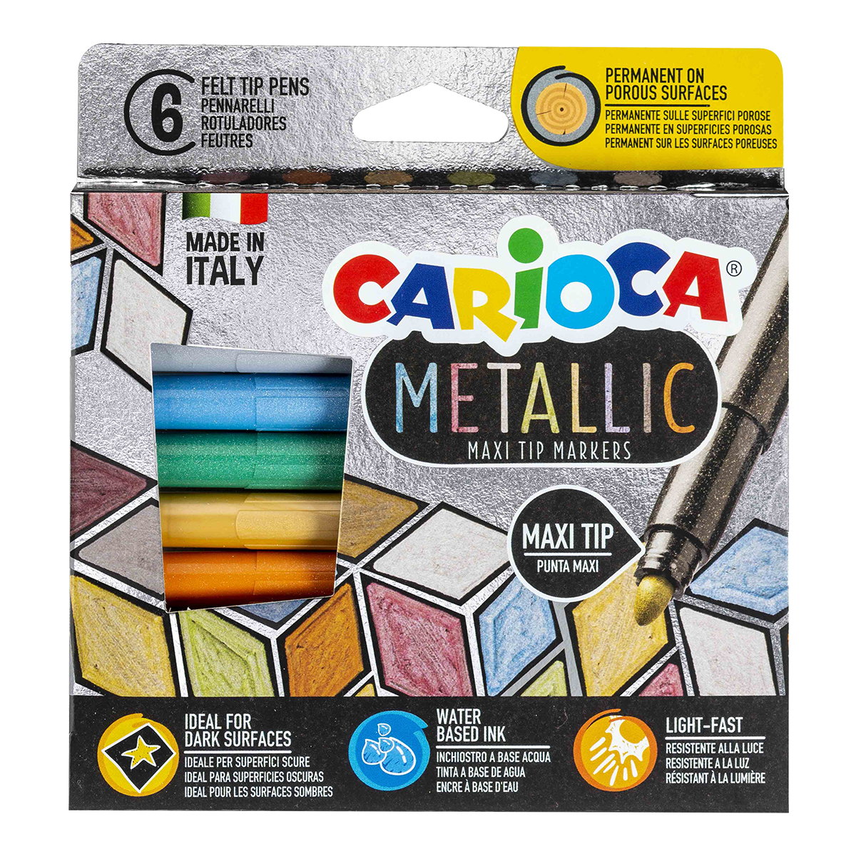 Carioca flomasteri Metallic, vrh, mix boja
