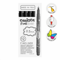 Tanki flomasteri Carioca Fineliner 0,5 mm – 12 kom – crni