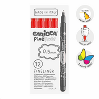 Tanki flomasteri Carioca Fineliner 0,5 mm – 12 kom – crveni