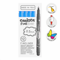 Tanki flomasteri Carioca Fineliner 0,5 mm – 12 kom – svijetloplavi