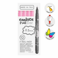Tanki flomasteri Carioca Fineliner 0,5 mm – 12 kom – losos