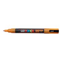 Posca marker PC-3ML, 0,9 1,3 mm, sa šljokicama – narandžasta (L4