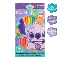 Trouglaste drvene bojice Colorino JUMBO Stitch Pastel, 12 pastelnih boja