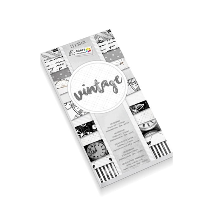 Papir za scrapbooking Craft Sensations 30.5x30.5 cm - 24 lista – Vintage siva