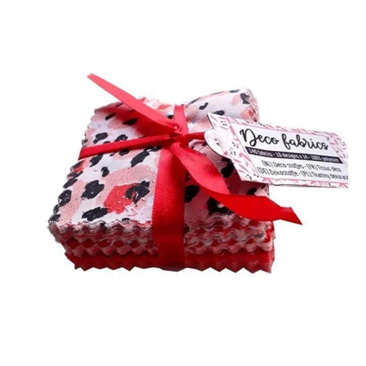 Dekorativne mini tkanine za patchwork 140 kom - izaberi boje – crveno