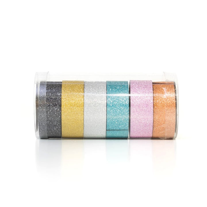 Set samoljepljivih Washi traka 6 x 2.5 m  - izaberite vrstu – šljokice zlatna