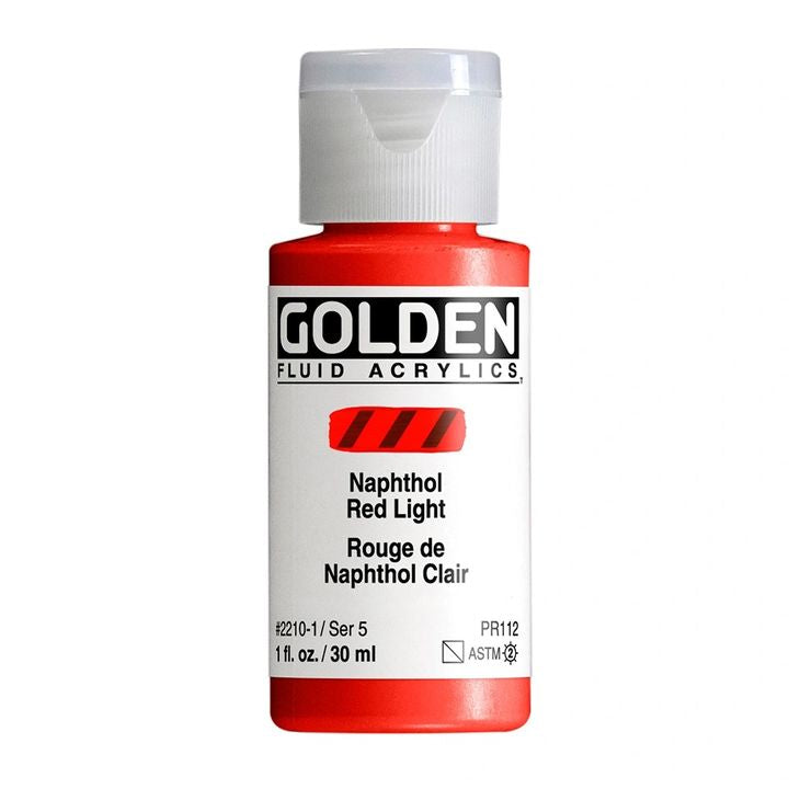 GOLDEN Fluid akrilna boja 30 ml, bogata pigmentacija u maloj bočici