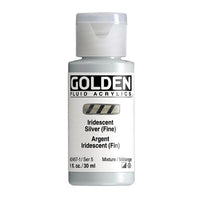 Akrilna boja GOLDEN Fluid Iridescent 30 ml – 2457 srebrna