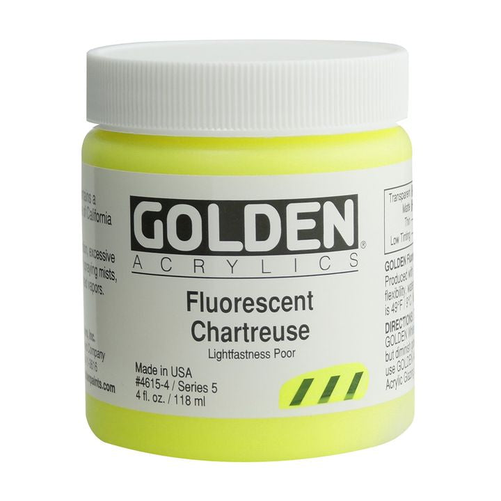 Tuba GOLDEN Heavy Body fluorescentne akrilne boje, visokokvalitetna gusta tekstura za umjetnike.