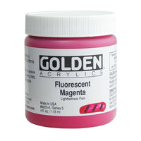 Detaljan prikaz pakovanja GOLDEN Heavy Body fluorescentne akrilne boje, zapremina 118 ml.