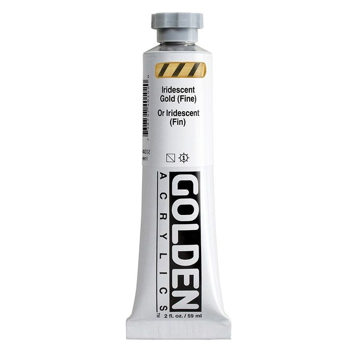 GOLDEN Heavy Body Iridescent akrilna boja, bogata pigmentacija za postizanje svjetlucavih efekata na platnu.