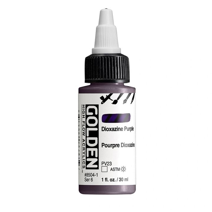 Bočica GOLDEN High Flow akrilne boje, 30 ml, vrhunski kvalitet za razne likovne tehnike.