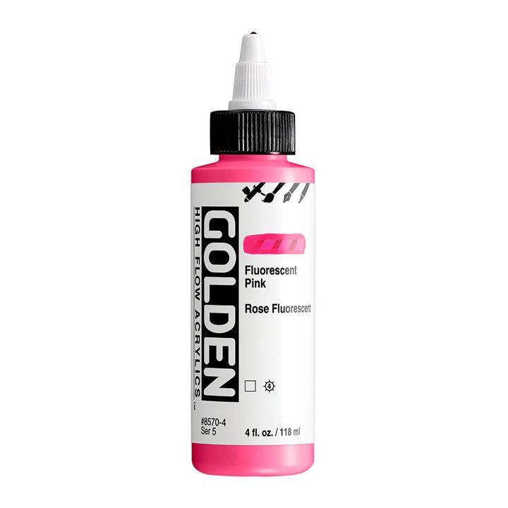 Akrilna boja GOLDEN High Flow Fluorescent 118 ml – 8570 Roze