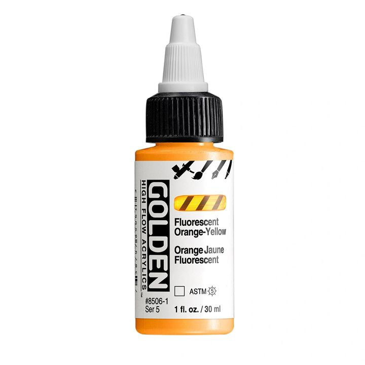 Akrilna boja GOLDEN High Flow Fluorescent 30 ml – 8506 Narandžasto-Žuta