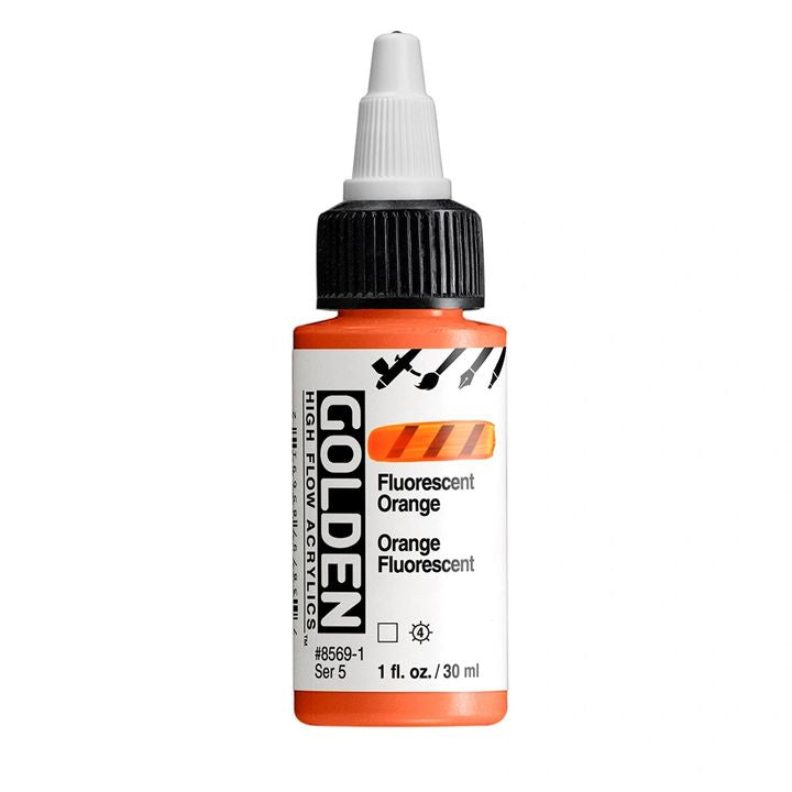 Akrilna boja GOLDEN High Flow Fluorescent 30 ml – 8569 Narandžasta