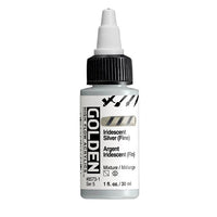 Akrilna boja GOLDEN High Flow Iridescent 30 ml – 8573 Srebrena Fina