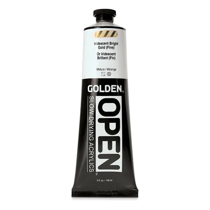 Akrilna boja GOLDEN OPEN Slow-Drying Iridescent 148 ml – 7480 Jasna Zlatna Fina