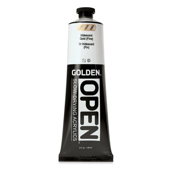 Akrilna boja GOLDEN OPEN Slow-Drying Iridescent 148 ml – 7484 Zlatna Fina