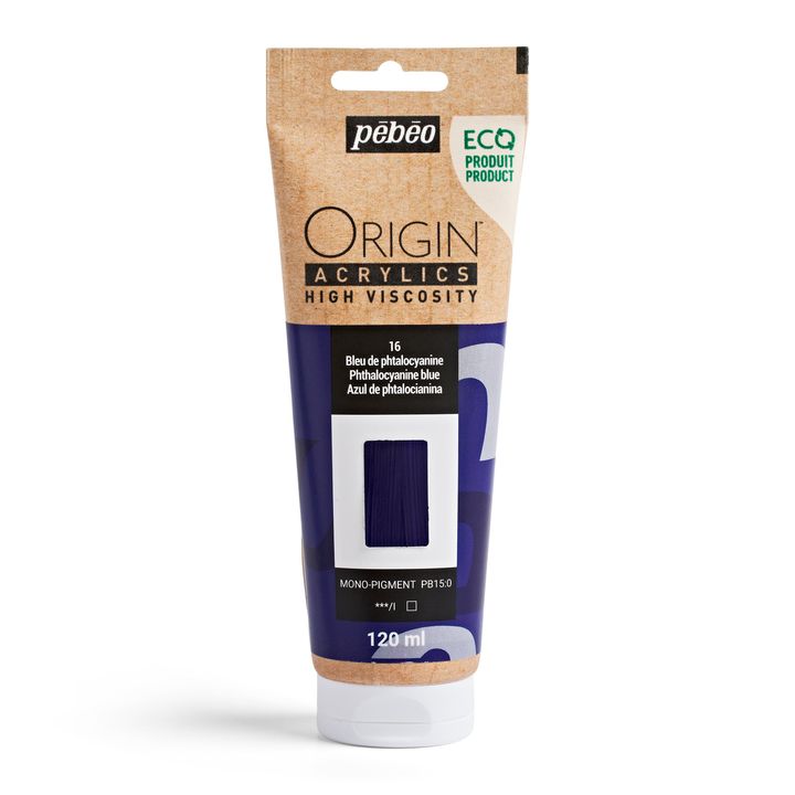 Pebeo ORIGIN akrilna boja 120 ml, tekstura boje na papiru