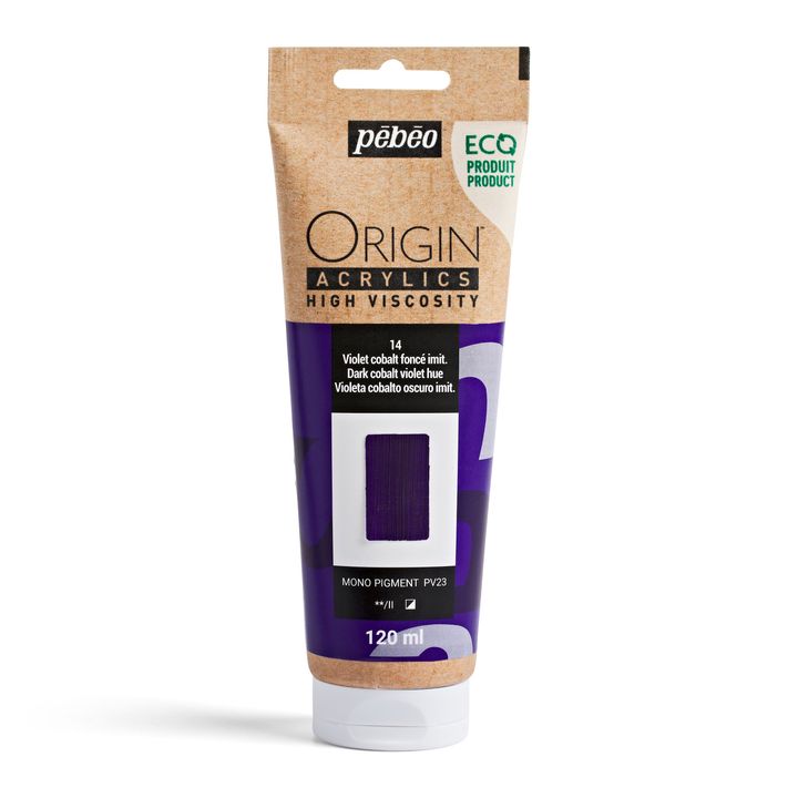 Pebeo ORIGIN akrilna boja 120 ml, prikaz pakovanja i tube