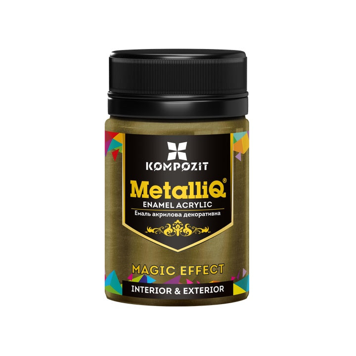 Akrilna boja s metalik efektom 70 g, prikaz teksture boje na papiru.