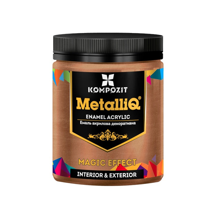 Akrilna boja sa metalik efektom 500 g, prikaz teksture boje na papiru