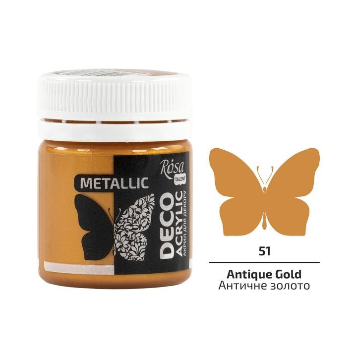 Akrilna boja za dekoraciju, metalik, 20 ml, ROSA Talent | različite nijanse - 55 Bakrena