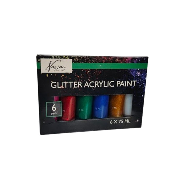 Akrilne boje Nassau set 6x75ml GLITTER — slika 1