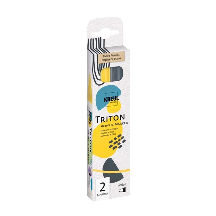 Akrilni flomasteri Kreul TRITON s prirodnim pigmentima - set medium 2 kom