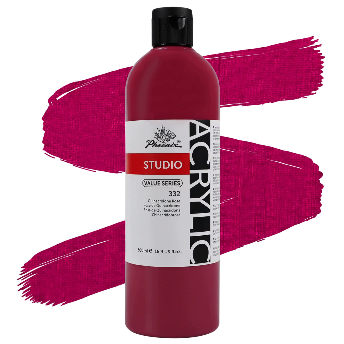 Akrylová boja Phoenix 332 Quinacridone Rose 500 ml