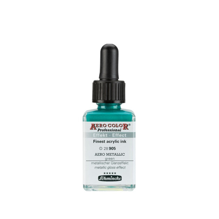 Akrilna tinta Schmincke AERO COLOR Professional Effect 28 ml – 905 AERO METALLIC zelena